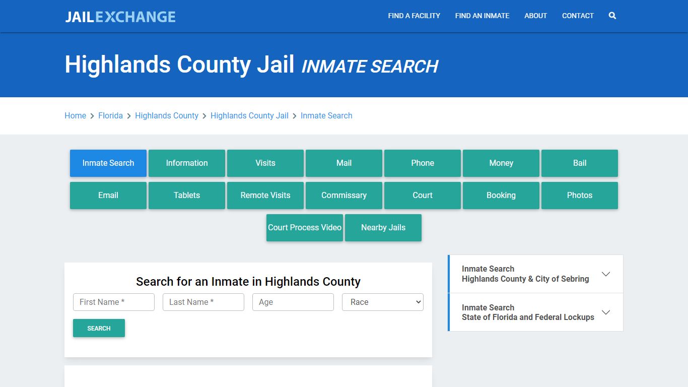 Highlands County Jail, FL Inmate Search: Roster & Mugshots